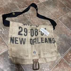 Repurposing NOLA burlap coffee bean sack bag handmade